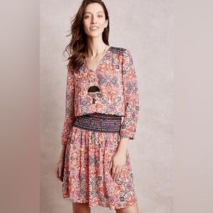Bohemian Print V-Neck Dress
